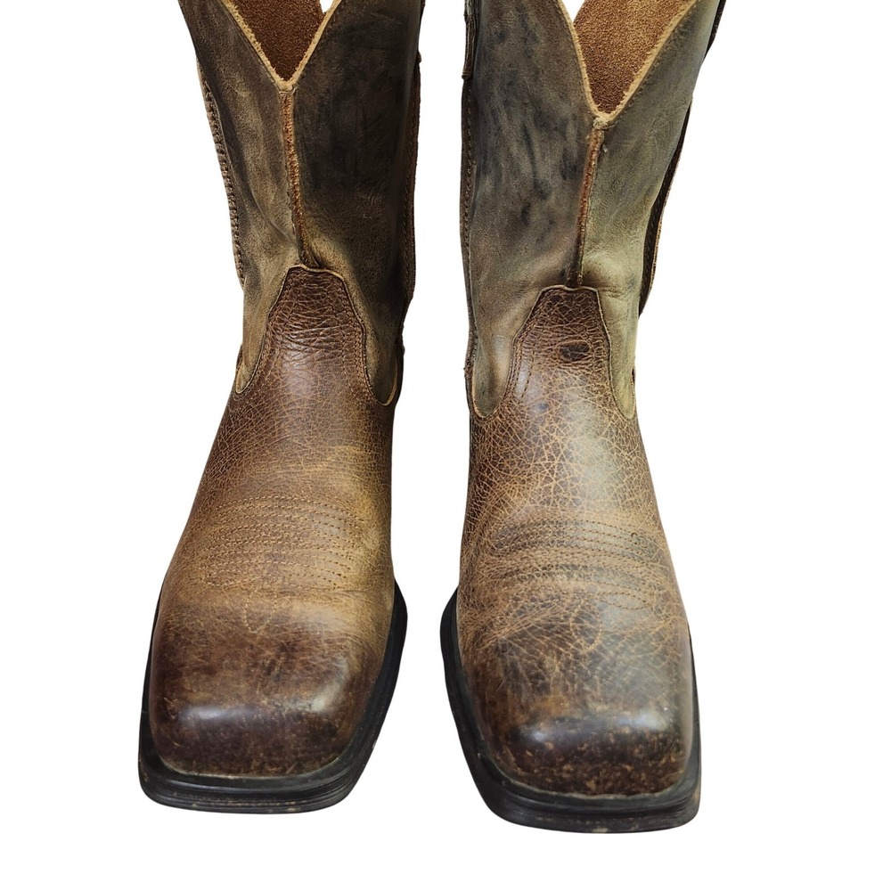 Ariat Rambler Mens‎ Brown Distressed Leather Square Toe Western Boots 13 D - Picture 4 of 12